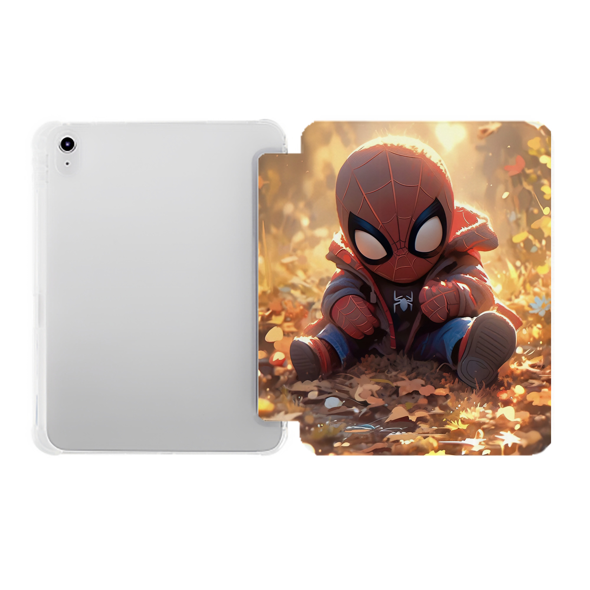 （画像用） Spider Man スパイダーマン IPad ケース ペン収納付き 三つ折りスタンド PUレザー×シリコン 対応機種9.5/10.5/10.9インチ